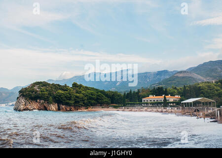 La plage de la Reine près de Villa Milocer au Monténégro Banque D'Images