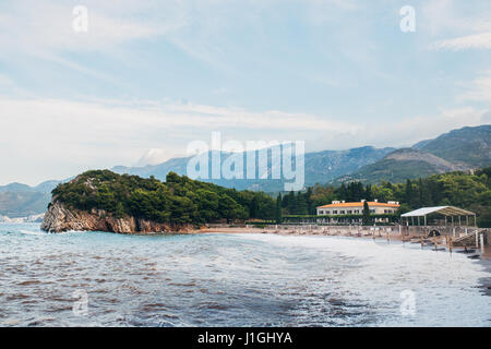 La plage de la Reine près de Villa Milocer au Monténégro Banque D'Images