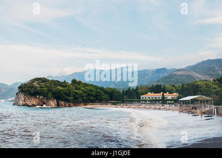 La plage de la Reine près de Villa Milocer au Monténégro Banque D'Images