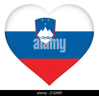 Illustration du drapeau national de la Slovénie en forme de coeur Banque D'Images