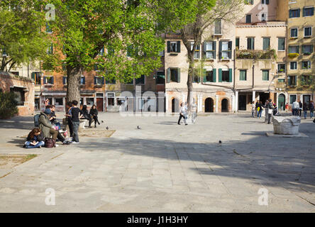 Campo di Ghetto Nuovo, Cannaregio, Venise, Vénétie, Italie Banque D'Images