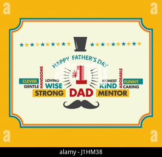 Heureux pères jours card vintage Illustration de Vecteur