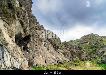 Kvabebi Vanis monastère de la grotte, complexe de sculpté dans la roche . La Géorgie Banque D'Images