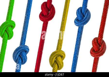 - Cordes nouées de couleur des cordes à noeuds colorisées Banque D'Images