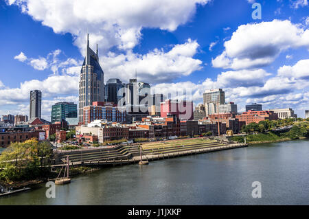 La ville de la musique, de voies cyclables • à Nashville, Tennessee, United States The Nashville Music City Bikeway est un 26km de long la route f Banque D'Images