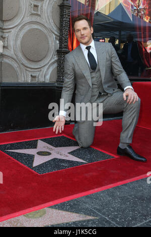 Hollywood, CA. Apr 21, 2017. Chris Pratt à la Chris Pratt étoile sur le Hollywood Walk of Fame cérémonie le 21 avril 2017 à Hollywood, Californie. Credit : Fs/media/Alamy Punch Live News Banque D'Images