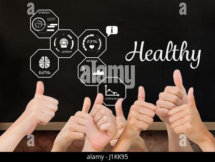 Digital composite de Thumbs up healthy Banque D'Images