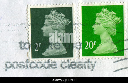 GOMEL, BÉLARUS, le 20 avril 2017. Stamp imprimé au Royaume-Uni montre l'image d'Elizabeth II a été reine du Royaume-Uni, du Canada, d'Australie et de Banque D'Images