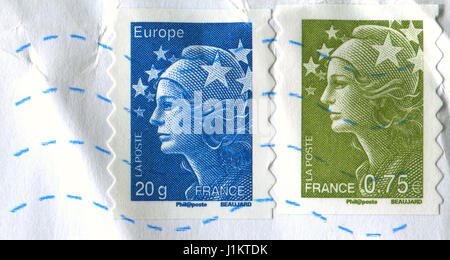 GOMEL, BÉLARUS, le 21 avril 2017. Timbres en France montre image de la fille de Beaujard, vers 2004. Banque D'Images