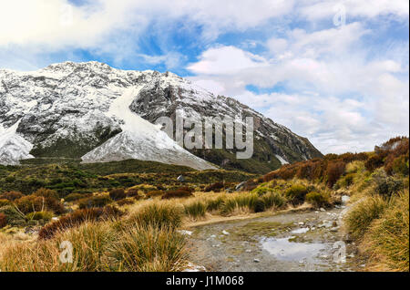 Paysage d'hiver dans l'Aoraki/Mount Cook National Park, New Zealand Banque D'Images