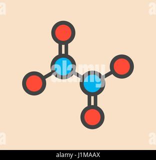 Le tétroxyde d'azote (tétroxyde de diazote, N2O4), molécule de propergol. Formule topologique stylisé (structure chimique) : les atomes sont représentés par des cercles de couleur : bleu (azote), oxygène (rouge). Banque D'Images