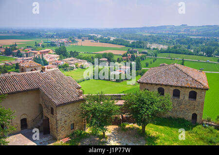 Château de Torrechiara. Emilia-Romagna. L'Italie. Banque D'Images