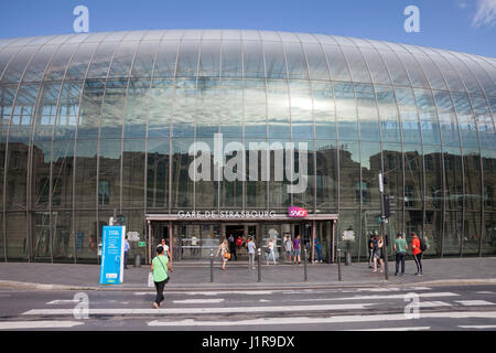 Gare SNCF, de la gare, Strasbourg, Alsace, France Banque D'Images