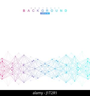 Fond abstrait géométrique et de la ligne connectée avec des points. Concept scientifique pour votre conception. Vector illustration Illustration de Vecteur