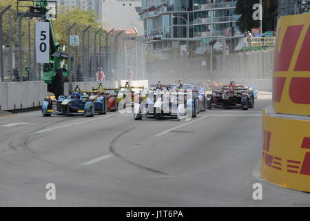 Formule E Race rues de Miami Banque D'Images