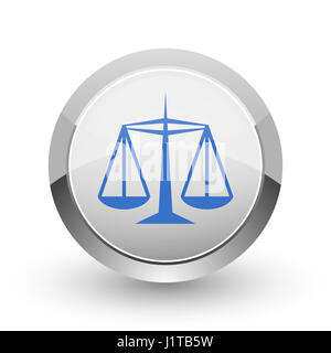 La justice et la frontière chrome apps smartphone web design brillant toute l'icône. Banque D'Images