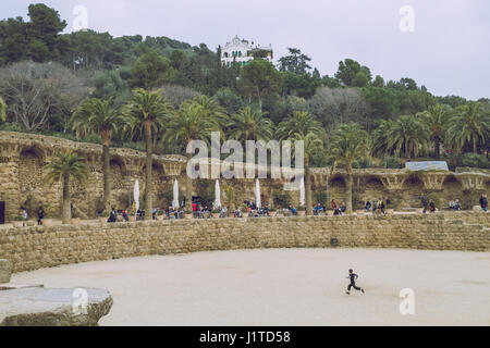 Le centre-ville de Barcelone, le parc Guell, 2013, l'Espagne, en Catalogne. Banque D'Images