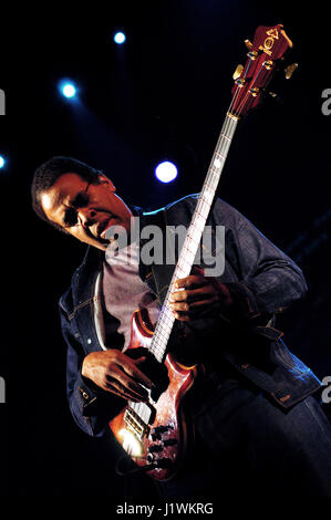 Stanley Clarke b. 30 juin 1951 à Philadelphie, musicien de jazz américain, photo Kazimierz Jurewicz Banque D'Images