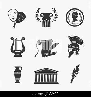Symbole Set Grèce Vector Illustration Illustration de Vecteur