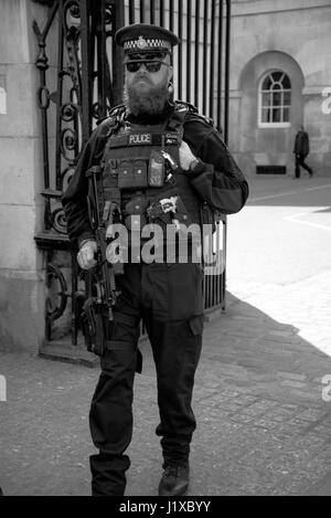 Quelle différence ! Un bobby Londres du 21e siècle. Banque D'Images