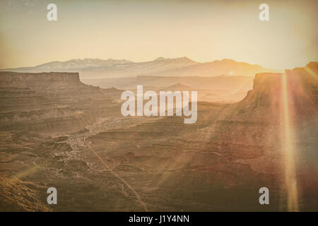 Shafer Canyon Overlook, Canyonlands National Park, Moab, Utah. Banque D'Images