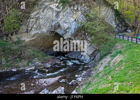 Gouffre de Belvaux, où la Lesse souterraine va dans les grottes de Han-sur-Lesse / Grottes de Han, Ardennes Belges, Belgique Banque D'Images