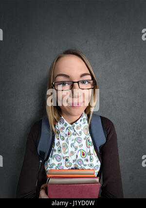 Portrait de jeune fille nerd Banque D'Images
