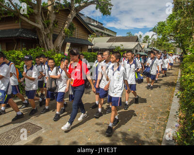 Stanley, Taiwan - le 18 octobre 2016 : les jeunes taiwanais lors d'un voyage à la culture forestière Luodong Jardin Banque D'Images