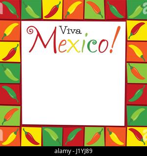 Carte de piment mexicain funky en format vectoriel. Illustration de Vecteur