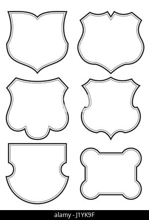 Bouclier vecteur frames, conception définie avec différentes formes Illustration de Vecteur