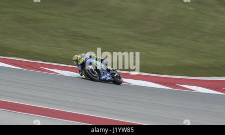 Austin, Texas, États-Unis. 22 avr, 2017. Movistar Yamaha MOTOGP #  46 ''Valentino Rossi'' en direction de tour 3. Credit : Hoss Mcbain/ZUMA/Alamy Fil Live News Banque D'Images