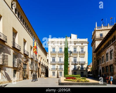 VALENCIA, Espagne - 01 août 2016 : Plaza de Manises Manises (Square) au centre-ville de ville de Valence en Espagne. Banque D'Images