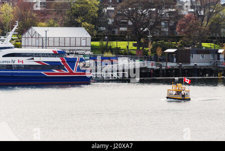 Les taxis de l'eau au port de Victoria. Victoria BC Canada Banque D'Images