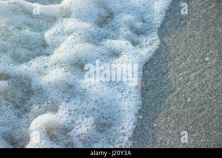 Rouleaux en mousse de mer sur les plages de sable blanc chaud à Captiva Island d'une chaude journée ensoleillée vers la fin de la journée Banque D'Images