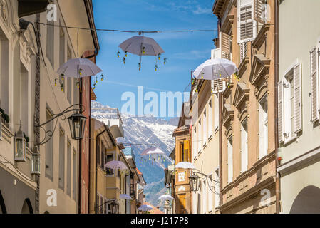 Merano dans le Tyrol du Sud, une belle ville de Trentin-Haut-Adige: Le centre historique bien préservé de Merano Banque D'Images