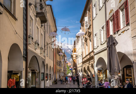 Merano dans le Tyrol du Sud, une belle ville de Trentin-Haut-Adige: Le centre historique bien préservé de Merano Banque D'Images