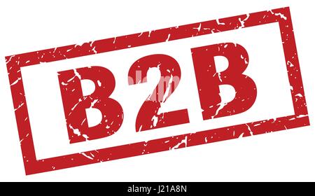 Square rouge grunge stamp b2b Illustration de Vecteur
