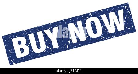 Grunge blue square achetez stamp Illustration de Vecteur