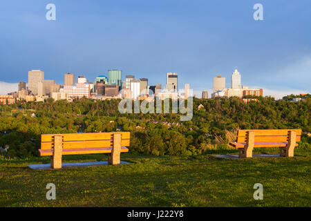 Panorama d'Edmonton au lever du soleil. Edmonton, Alberta, Canada. Banque D'Images