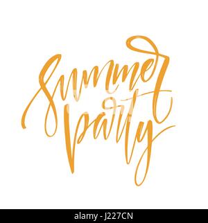 Inscription manuscrite Summer party. L'élément dessiné à la main pour votre conception. Vector illustration Illustration de Vecteur