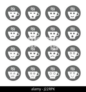 Tasse design émoticône icons set,Illustration vecteur EPS10 Illustration de Vecteur