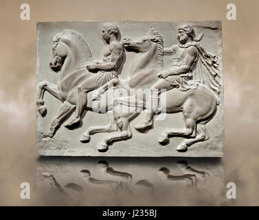 Releif Sculptures de la frise autour du Parthénon Block IV. Du Parthénon de l'acropole d'Athènes. Une exposition du Musée britannique connue sous le nom de l'ELG Banque D'Images