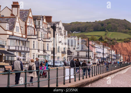 La ville de Sidmouth. L'esplanade et front de mer à Sidmouth, Devon, Banque D'Images