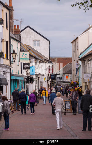 Vue de dessus vieux Fore Street, Cornwall, dans le Devon. Banque D'Images