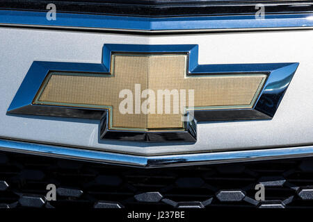 Indianapolis - Circa Avril 2017 : Chevrolet Bowtie Logo. Chevrolet est une division de General Motors IV Banque D'Images