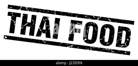 Square grunge black thai food stamp Illustration de Vecteur