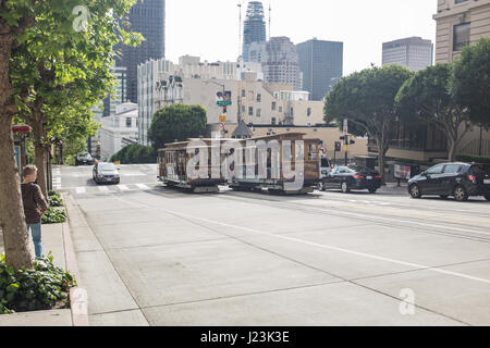 Cable Cars de San Francisco, Californie Banque D'Images