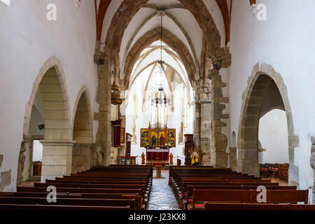 PREJMER, Roumanie, 18 juillet 2014 : l'église fortifiée de Prejmer près de Brasov, la plus grande dans le sud-est de l'Europe, construit par les chevaliers teutoniques en 1212-1213, Banque D'Images