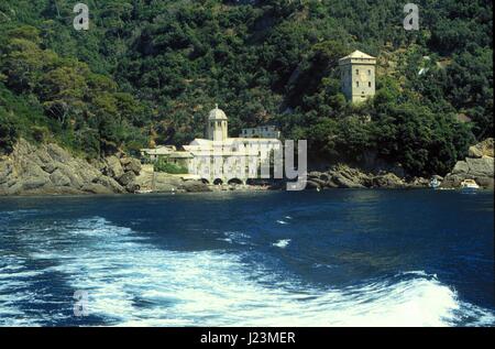 L'Italie, Ligurie, l'abbaye de San Fruttuoso , près de Portofino Banque D'Images