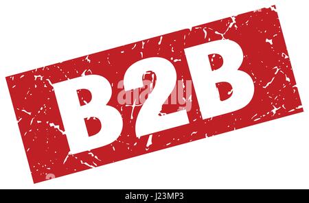Square rouge grunge stamp b2b Illustration de Vecteur